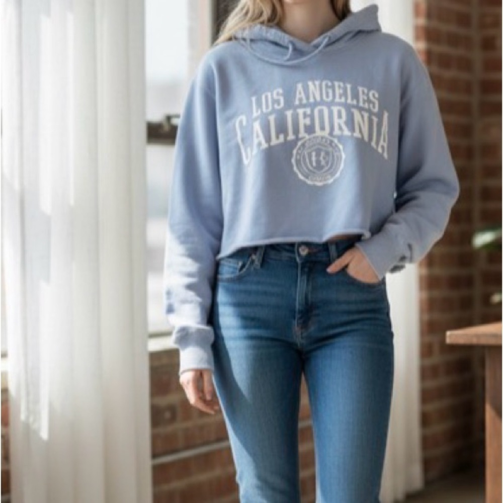 Hollister cropped hoodie sweatsshirt, Los Angeles, California Women’s Size (S)